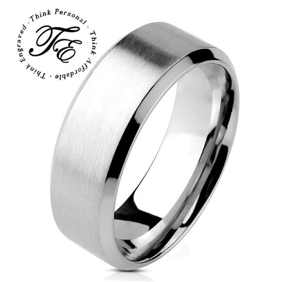 Men's Silver Step Edge Promise Ring - Silver Promise ring For Him - Picture 1 of 8